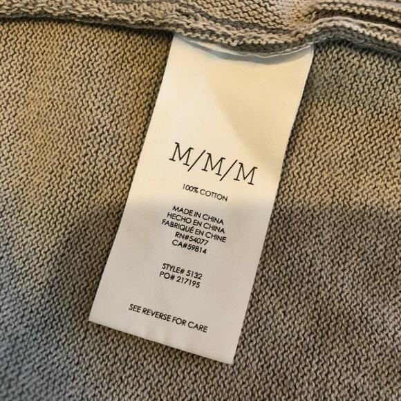 Cabi sage green gray mixed knit open draped front cardigan size Medium #5132 - Picture 10 of 16